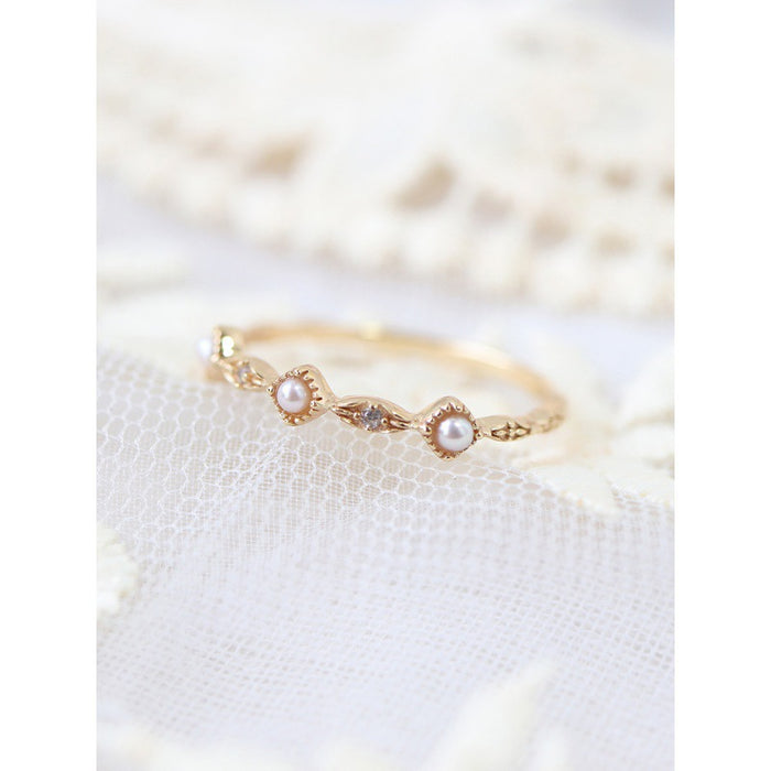 Wholesale Pearl ring, light luxury ring