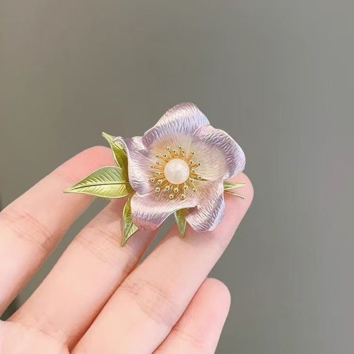 Wholesale Hand-Painted Camellia Brooch