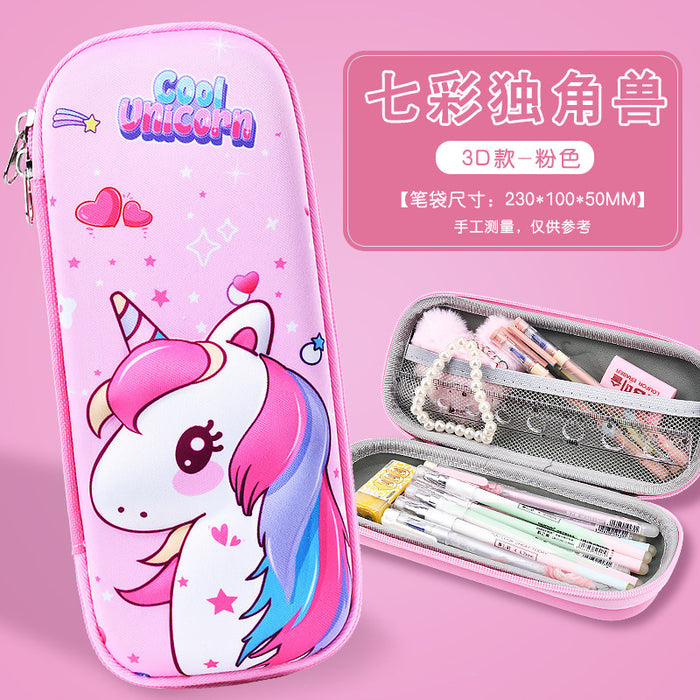 Wholesale New 3D Stereo Stationery Box for Primary School Students Cartoon Eva Pencil Case