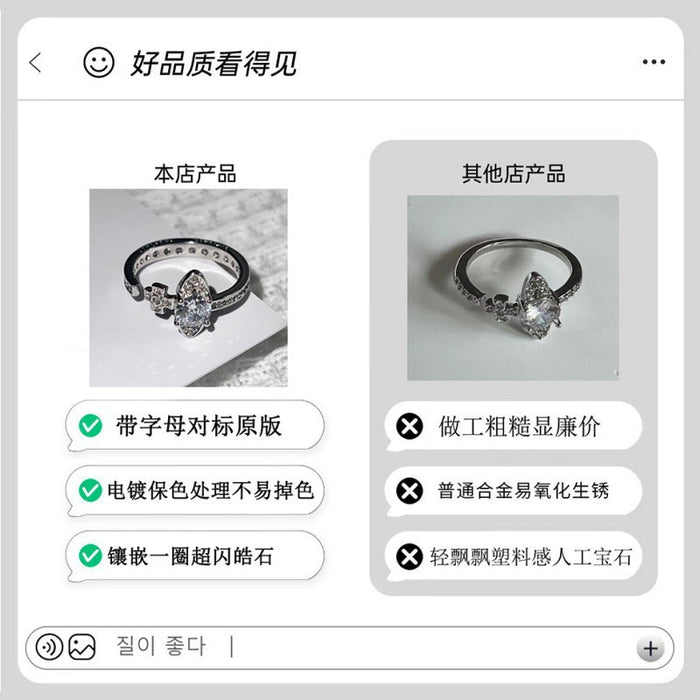 Wholesale Non-Fading Full Diamond Saturn Adjustable rings