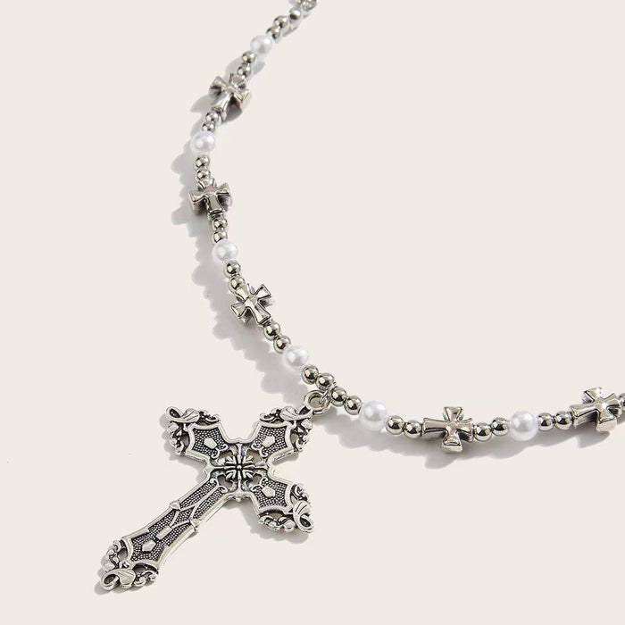 Wholesale Cross pendant, vintage sweater necklace