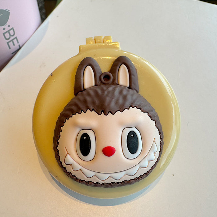 Wholesale Cartoon Bunny Monster Folding Mirror Children' s Portable Comb Dual-Use Mini Air Cushion Comb Cosmetic Mirror