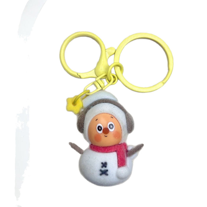 Wholesale Multi-colored flocked resin accessories keychain