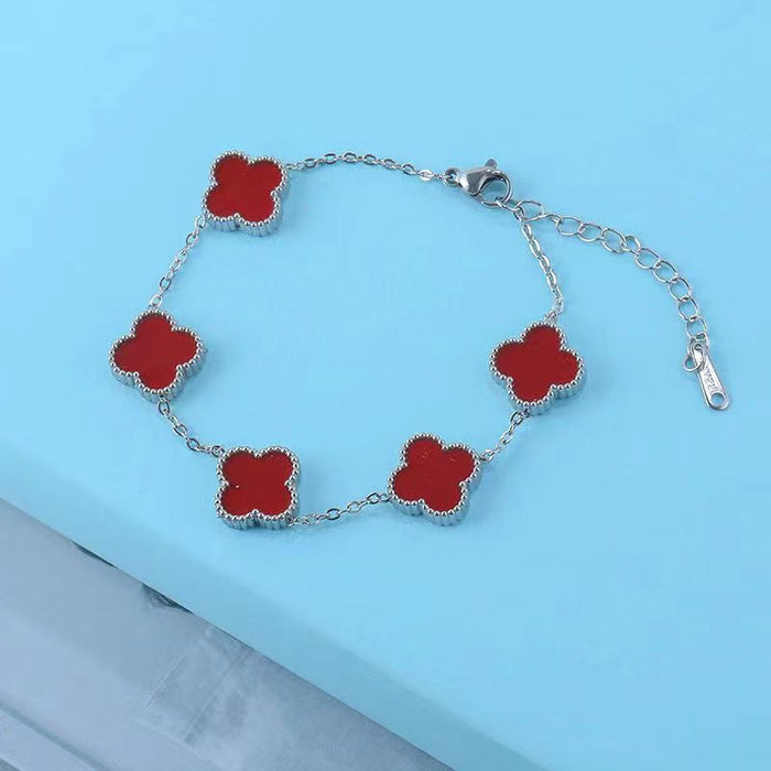 Wholesale Titanium Steel Four Leaf Clover Bracelet JDC-BT-Pingtouge001