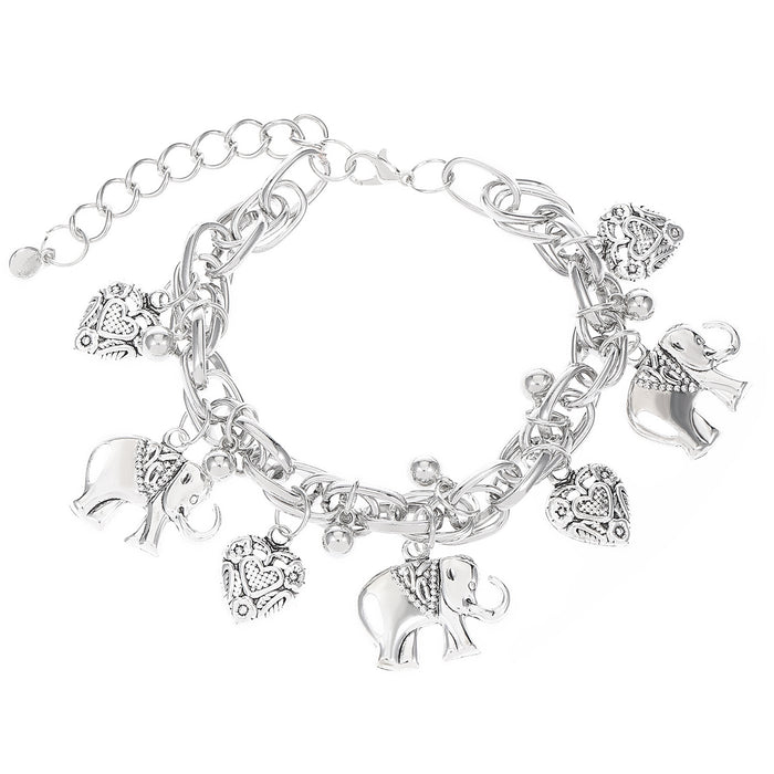 Wholesale Bell Love Elephant Pendant Alloy Anklet JDC-AS-QingWen001