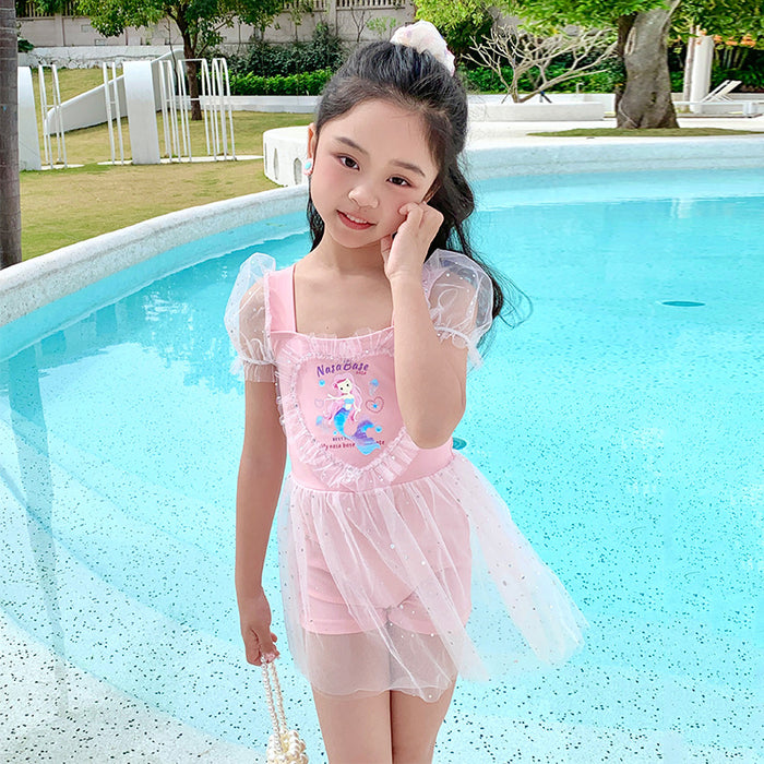 Wholesale Polyester cartoon printed skirt style hot spring swimsuit