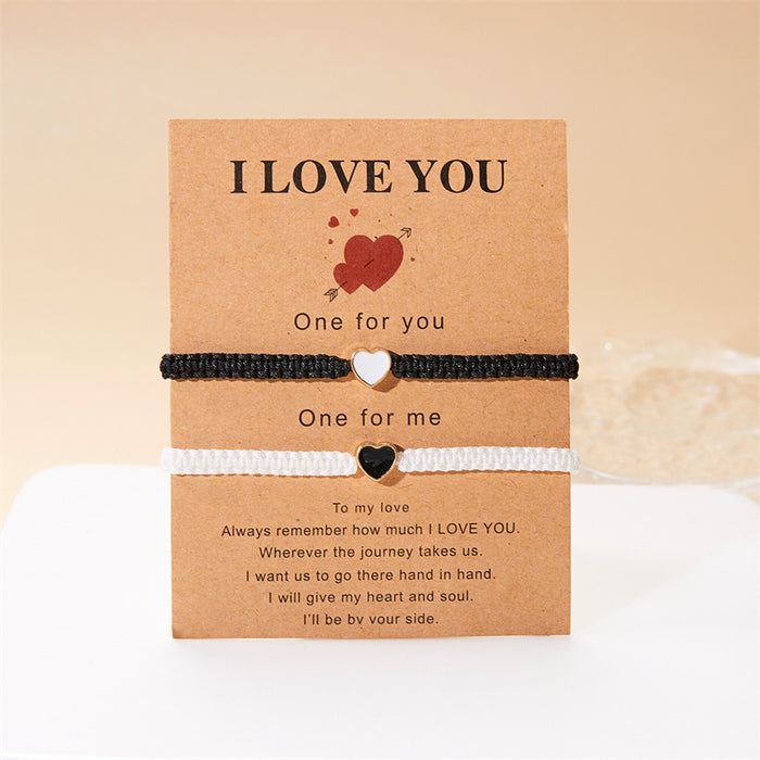 Wholesale  fashion oil dripping love hand-woven bracelet all-match
