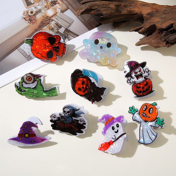 Wholesale Halloween imitation acetate  funny dark style shark clip personality creative pumpkin hairpin ghost clip