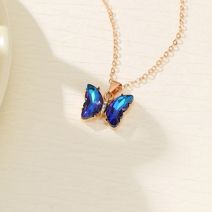 Wholesale Trendy Butterfly Jewelry Set Earrings Necklace Ring Alloy Fashion Accessory