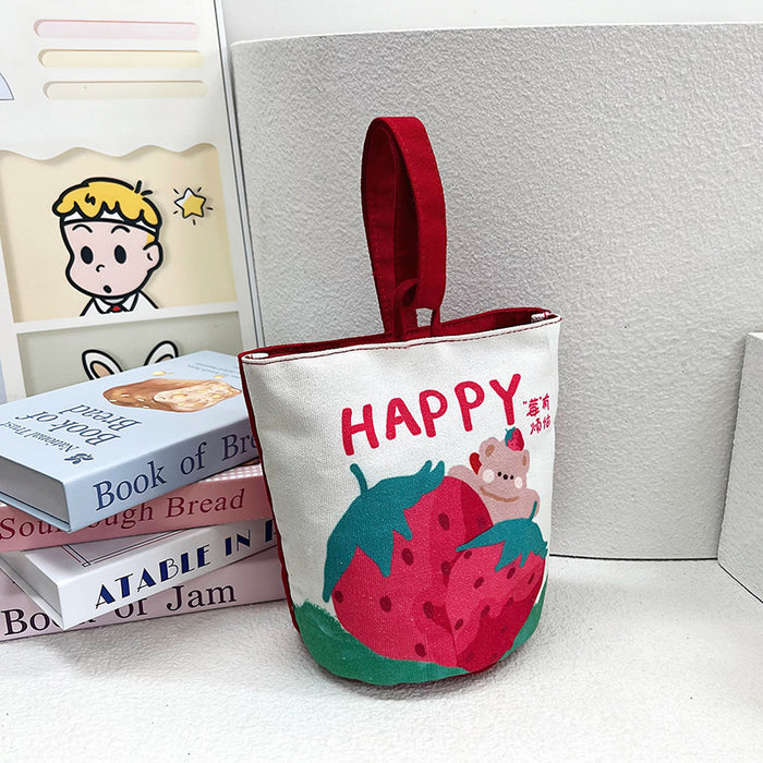 Wholesale Cartoon Canvas Bucket Bag Cute Small Bag