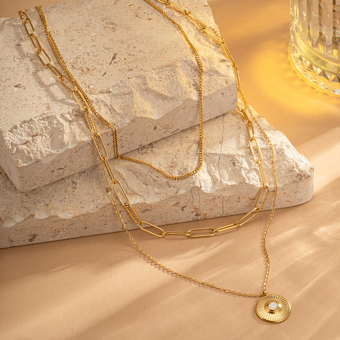 Wholesale Fashionable titanium steel necklace, versatile and high-end, multiple layered sweater chains, stainless steel necklace