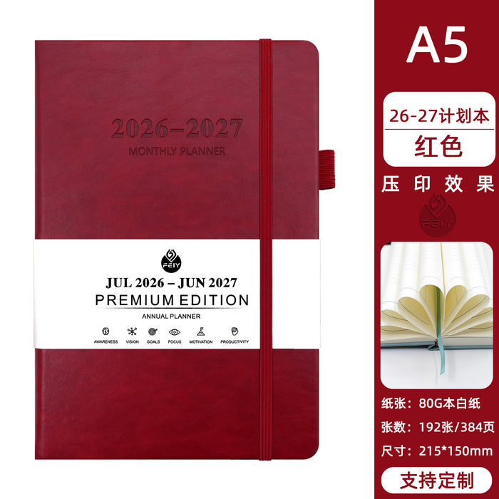 Wholesale A5 Imitation Leather Weekly Monthly Planner Trendy Business Office Notebook