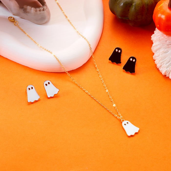 Wholesale  bleeding heart necklace and earrings set all-match ghost  jewelry