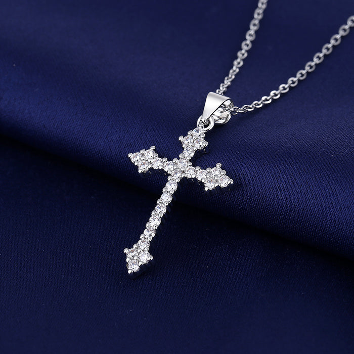 Wholesale Full diamond cross pendant necklace