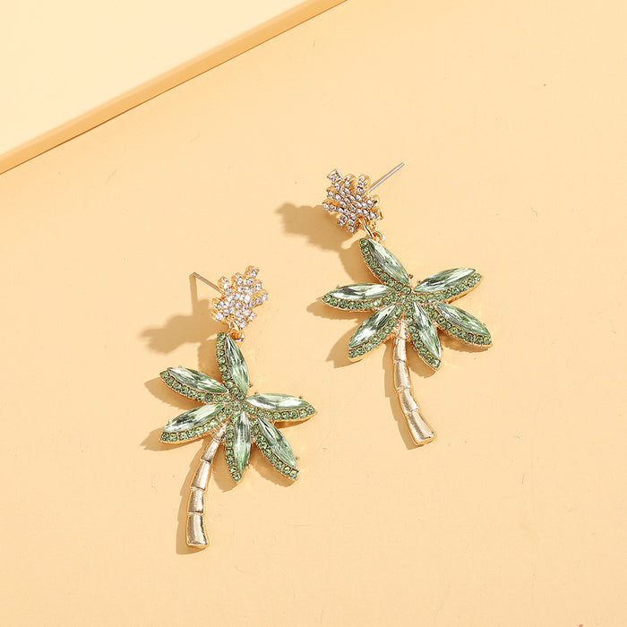 Wholesale Earrings Alloy Bohemian Diamond Coconut MOQ≥2 JDC-ES-JUYAO007