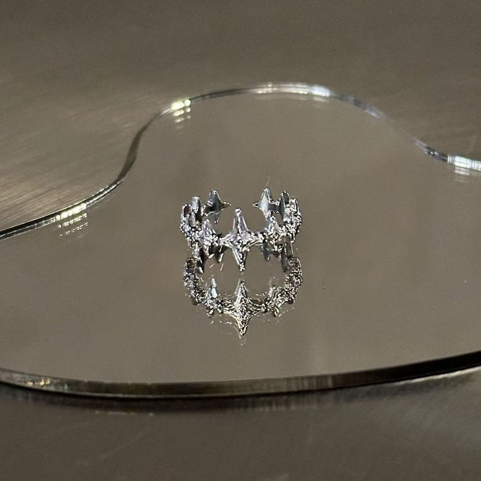 Wholesale Zircon cross opening ring design, retro, niche, high-end, versatile, and simple