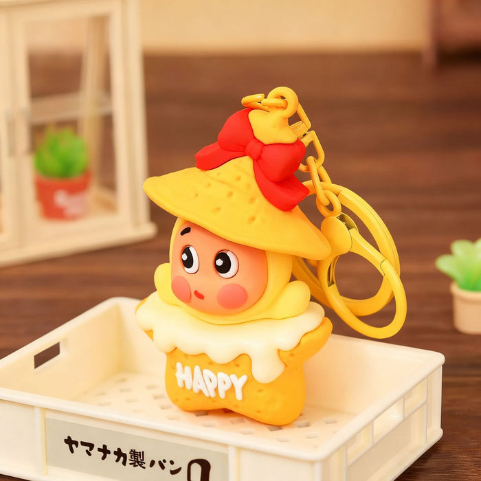 Wholesale Cute cartoon couple keychains with bows.