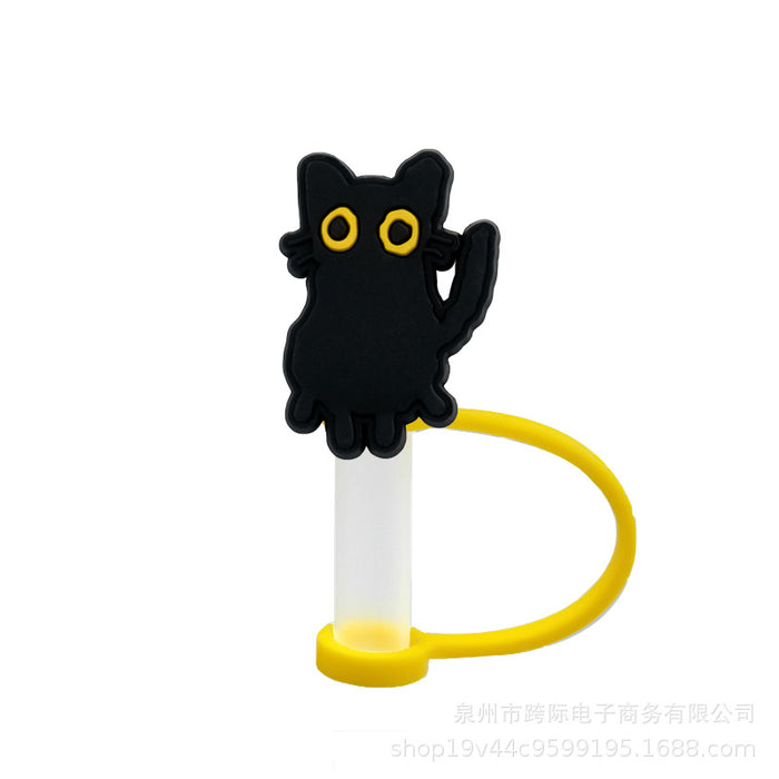 Wholesale Cute cartoon straw cover, silicone straw cap, tube cover decoration, compatible with water cup, straw, dust cap