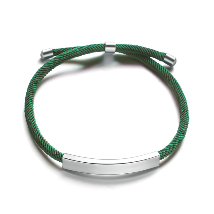 Wholesale Stainless steel Braided rope adjustable bracelet all-match