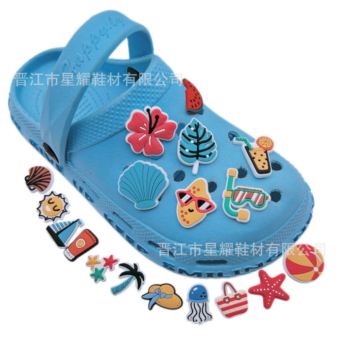 Wholesale Cave shoes, flower shoe buckles, PVC soft rubber shoe accessories, detachable decorative buckles in stock