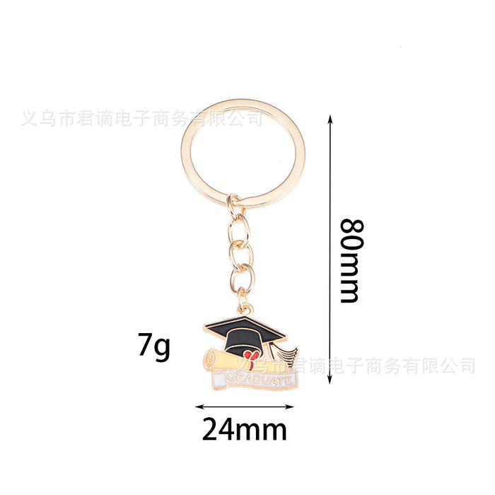 Wholesale new doctoral cap graduation season key chain pendant creative