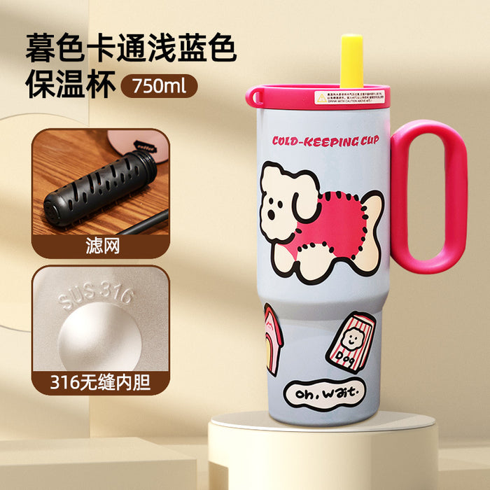 Wholesale Portable Stainless Steel Thermos for Students Drinking Straw Cup