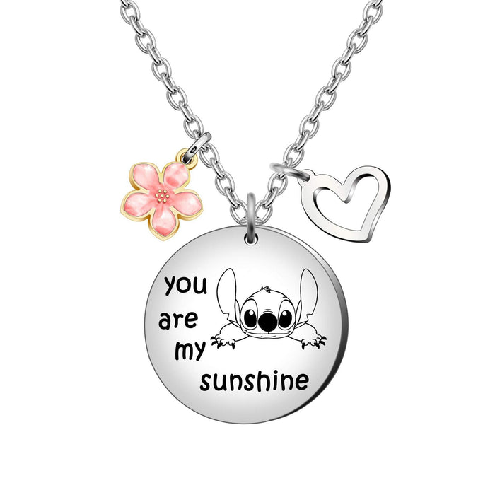 Wholesale You Are My Sunshine Pendant Necklace Love Stainless Steel Keychain JDC-KC-Mingl003