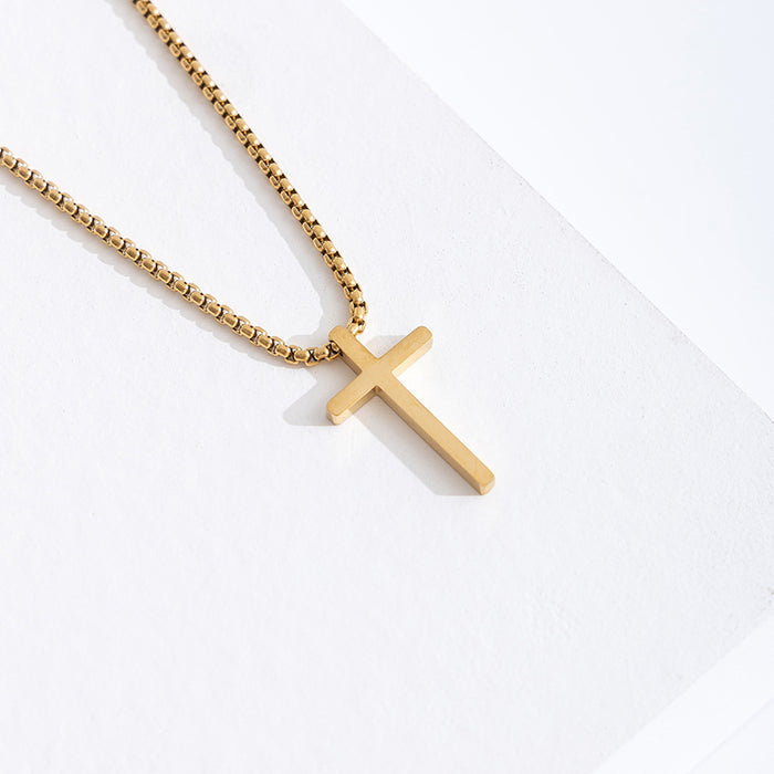 Wholesale Cross necklace pendant, personalized and versatile titanium steel necklace