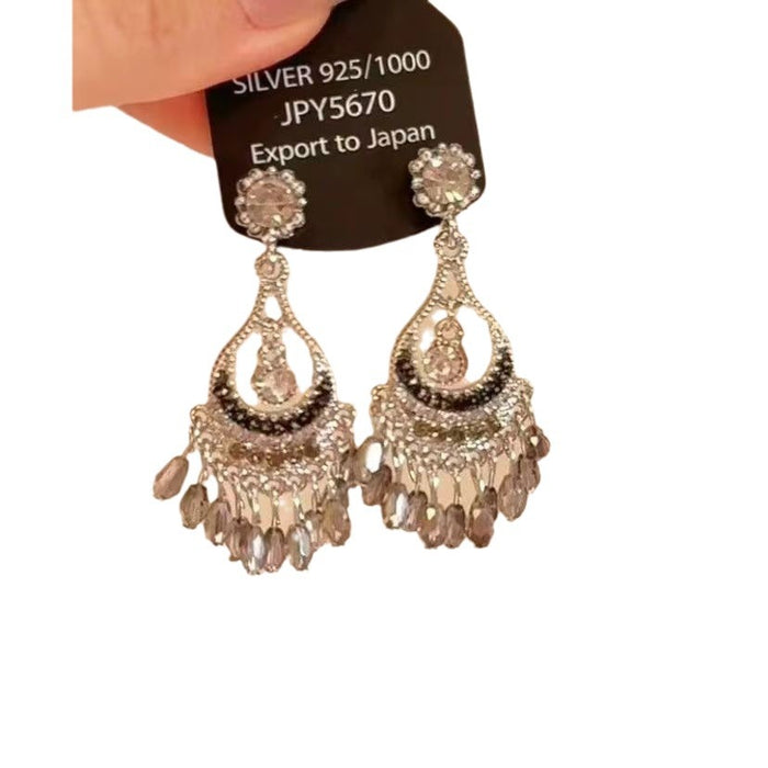 Wholesale Vintage beaded earrings with tassels and diamonds, personalized earrings