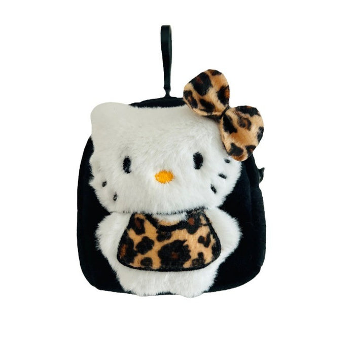 Wholesale Mini portable 3D leopard print square plush wallet