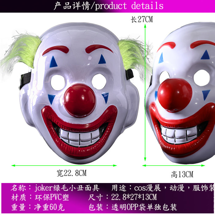 Wholesale Green-Haired Clown Mask Full Face Party Dc Film and Television Props Plastic Makeup Party Mask