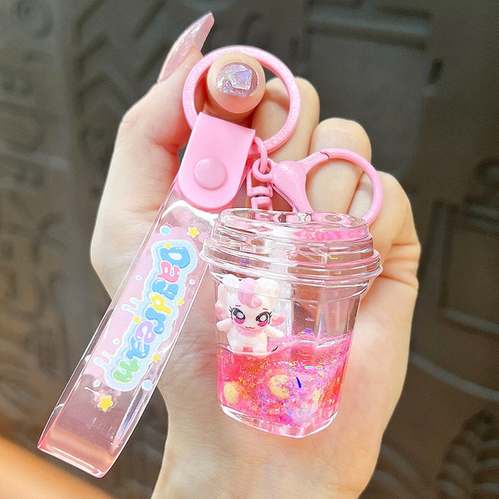 Wholesale Acrylic Big Eyes Girl Cute Liquid Quicksand Keychain JDC-KC-YanG063