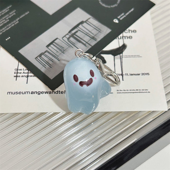 Wholesale  Glow in the Dark Resin Ghost Keychain Spooky Bag Charm MOQ≥2