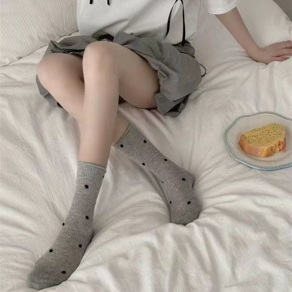 Wholesale Socks retro polka dot new mesh breathable socks absorb sweat and prevent odor