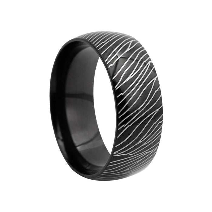 Wholesale Annual Ring Pattern Titanium Steel Ring JDC-RS-YuYuan013