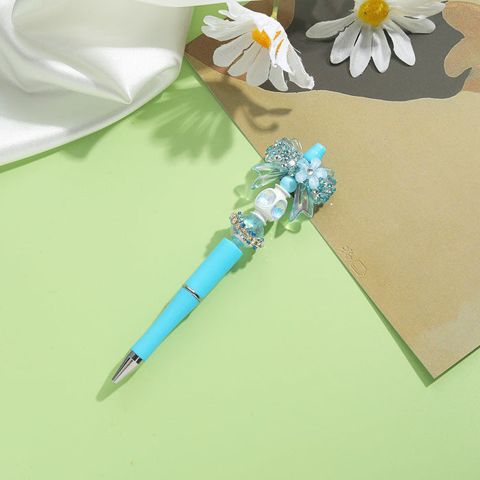 Wholesale 10pcs Beaded Pens Colorful Handmade Beaded Twisting Flower Butterfly Ballpoint Pen JDC-PN-FC004