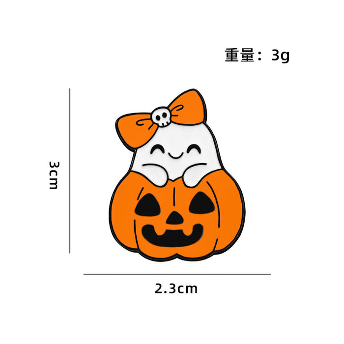 Wholesale  Ghost Pumpkin Brooch Cute Creative Metal Badge Pin Buckle Clothes Bag Versatile Accessories Medal