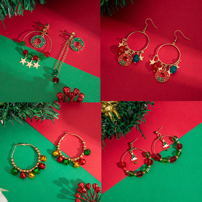 Wholesale Alloy Electroplated Christmas Bell Earrings Geometric Design Party Wear Gift MOQ≥2