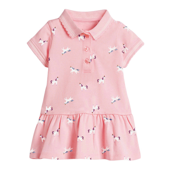 Wholesale Short Sleeve Children's Dress Knitted Girls POLO Dress JDC-CTS-BST001