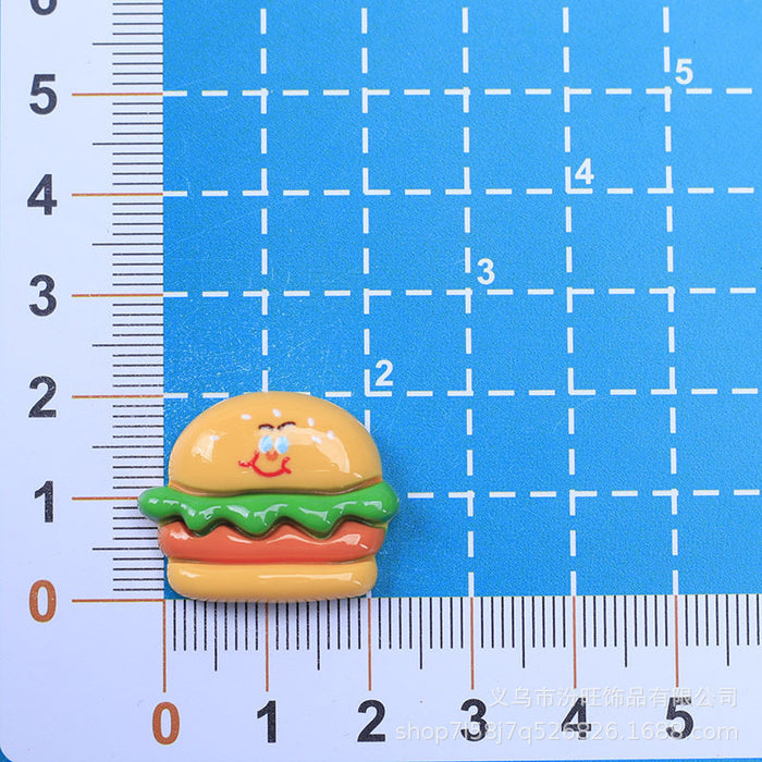 Wholesale Cute Expression Burger Food Toy Cream Glue DIY Resin Accessories Car Sticker Fan Sticker Mobile Phone Case