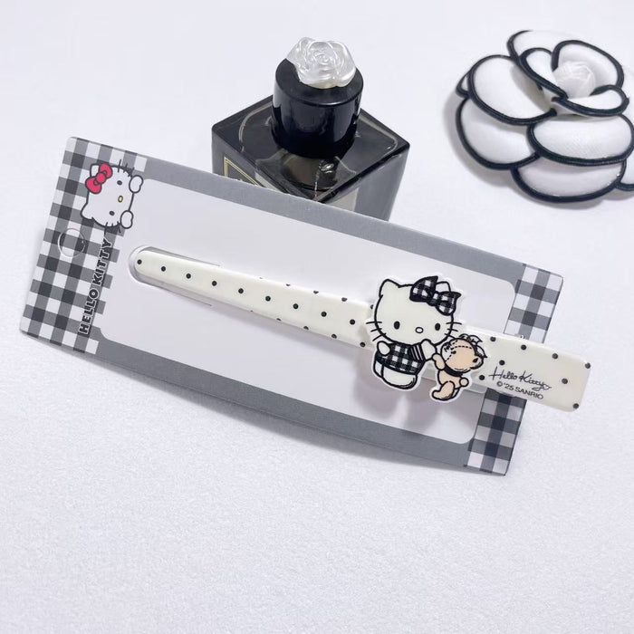 Wholesale Classic black and white checkered minimalist and cute hair clip side clip series