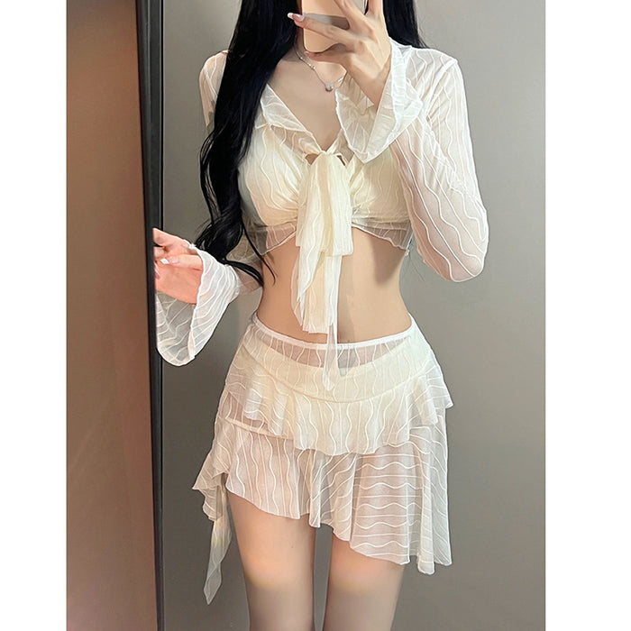Wholesale Bikini swimsuit women's four piece set split long sleeved skirt style