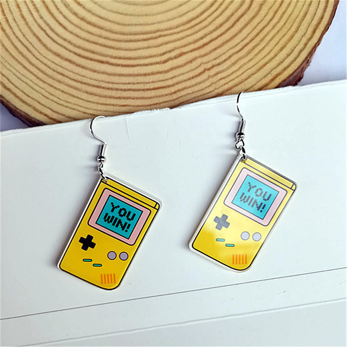 Wholesale Acrylic Retro Rubik's Cube Game Machine Skate Earrings JDC-ES-ChouD010