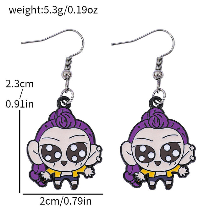 Wholesale Alloy oil-drop earrings cartoon character decoration Earrings