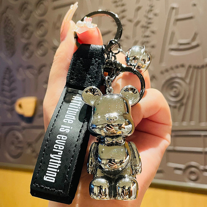 Wholesale Creative cartoon gradient bow tie bear car keychain backpack pendant exquisite gift keychain