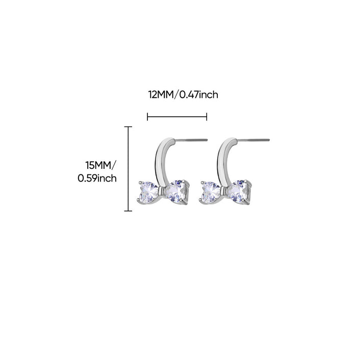 Wholesale geometric cross earrings light luxury diamond earrings 18K gold plated earrings