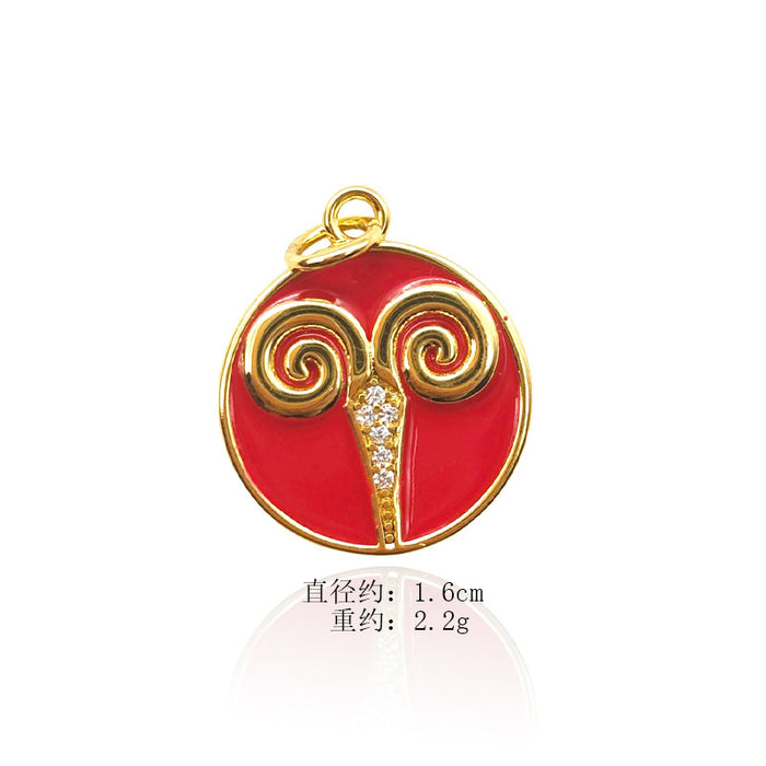 Wholesale Retro Niche Non Fading High-end Animal Totem Oil Drop Pendant JDC-PT-YJ005