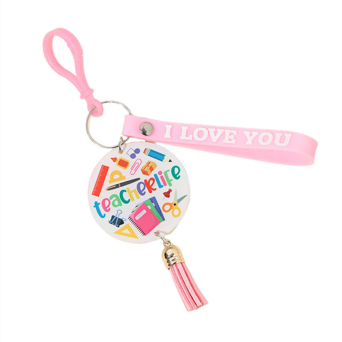 Wholesale Graduation Season Acrylic English Letter Slogan Keychain JDC-KC-RongR002