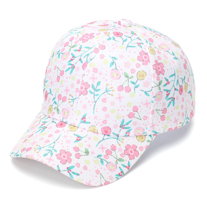 Wholesale Children' s Baseball Cap Floral Print Contrast Color Curved Brim Summer Sun Protection Fashion Accessory