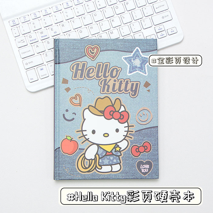 Wholesale Hard cover color page notebook hand-painted printed diary cute heart handbook